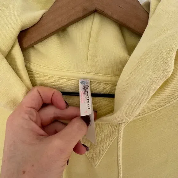 Free People Movement Oversize Yellow Cotton Hoodie Size Small - Picture 2 of 3